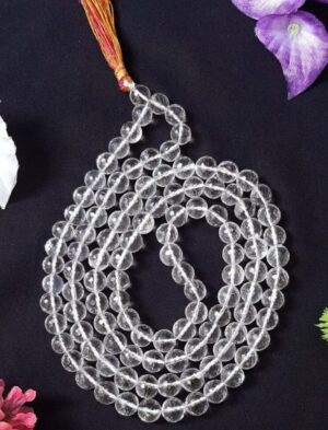 Diamond Cut Clear Quartz Jaap Mala for