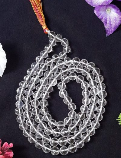 Diamond Cut Clear Quartz Jaap Mala for
