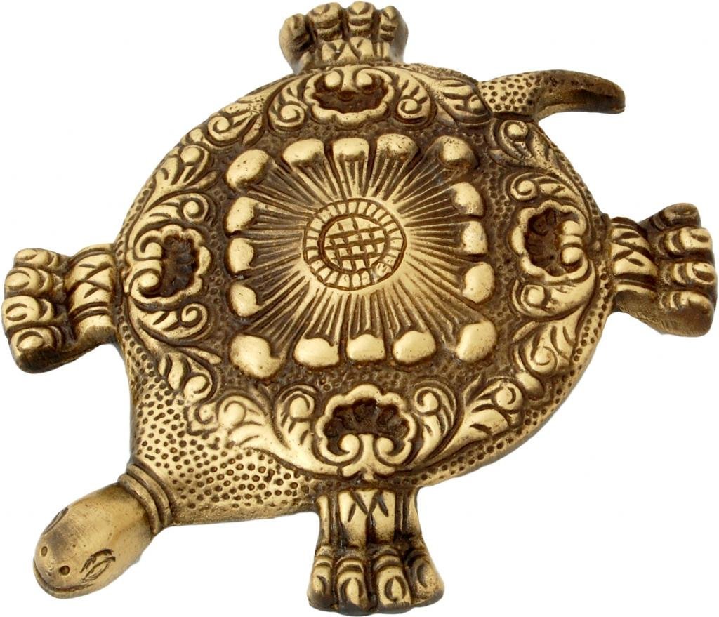 Two Moustaches Brass Feng Shui Tortoise