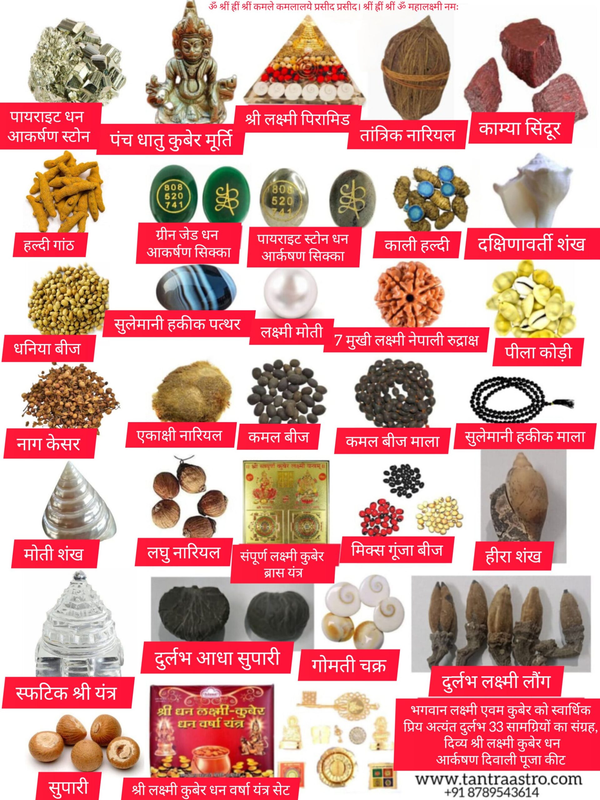 Divya Shree Laxmi Kuber Potli दुर्लभ लक्ष्मी कुबेर पूजन सामग्री (Tantra Astro)