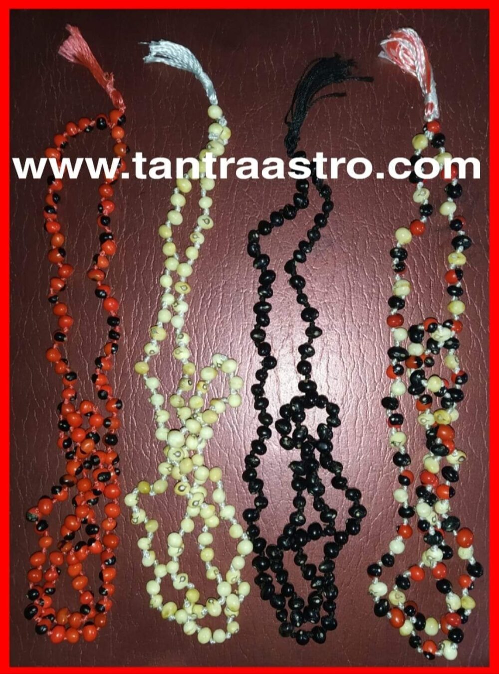 Energized Gunja Mala, गुंजा माला, Chirmi Seeds Mala Mix Red+White+Black