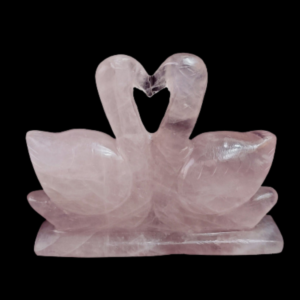 Rose Quartz Duck Pair, Mandarin Duck Pair