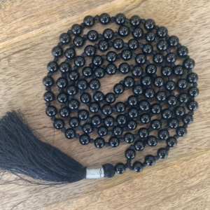 natural black tourmaline mala